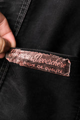 1950s French Vintage “Debure & Deverchere” Black Moleskin Work Jacket 古著法國工裝 黑鼴鼠皮工作夾克
