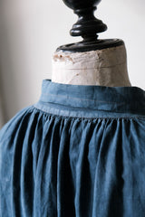 French 1910's Antique Indigo Linen Biaude French antique natural linen blue-dyed horse dealer's blouse