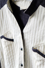 if&n プリーツドレスシャツ 台湾デザイナーブランド プリーツシャツ ネイビーブルー/ホワイト (サンプル)