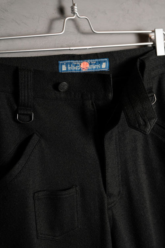 Blackmeans Stretch Slacks Japanese punk designer brand wool and cotton blend stretch trousers