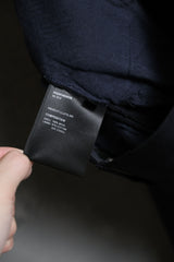 PHENOMENON 12S/S Wool Slacks Pants - NAVY Japanese designer brand wool fold-over suit trousers dark blue