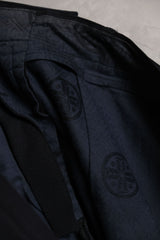 PHENOMENON 12S/S Wool Slacks Pants - NAVY Japanese designer brand wool fold-over suit trousers dark blue