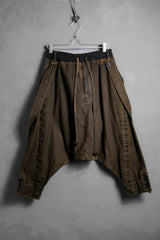 AF ARTIFACT 18A/W Persimmon-Dyed Suspenders Jodhurs Japanese designer brand persimmon-dyed linen suspenders low-rise riding pants made in Japan