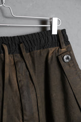 AF ARTIFACT 18A/W Persimmon-Dyed Suspenders Jodhurs Japanese designer brand persimmon-dyed linen suspenders low-rise riding pants made in Japan