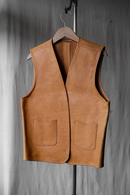 Genuine Leather Vest 真皮革無釦背心