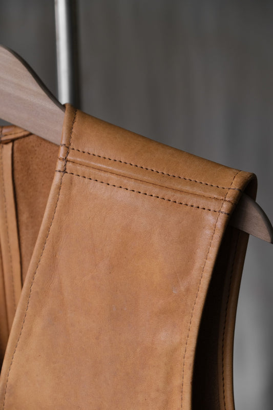 Genuine Leather Vest 真皮革無釦背心