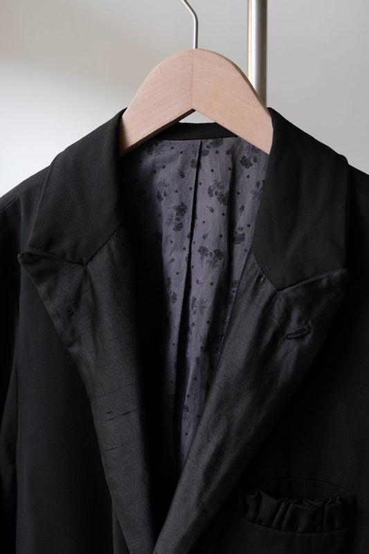 GEOFFREY B. SMALL Wool Blazer Jacket Italian artisan brand handmade wool suit jacket with silk jacquard lining