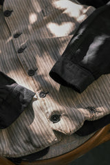 French Vintage Striped Gilet Jacket 法國古著 棉質條紋馬甲工作外套