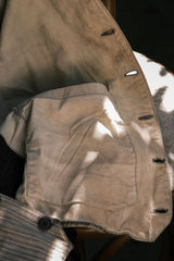 French Vintage Striped Gilet Jacket 法國古著 棉質條紋馬甲工作外套