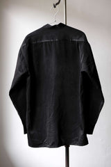 「ジャンニ アントニオ」ノーカラーシャツ ヴィンテージレーヨンノーカラーシャツ