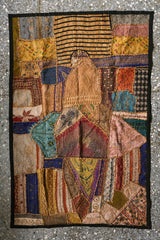 ヴィンテージカッチ刺繍生地手作りヴィンテージグジャラート刺繍生地装飾壁掛けとして使用できます