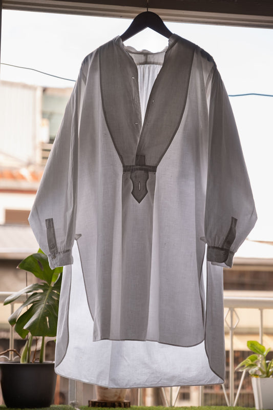 French Vintage Cotton Smock Pullover Shirt French Vintage Cotton Smock Pullover Shirt