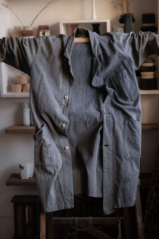 1970's "HEP"French Salt&Pepper Atelier Coat