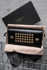 CALEE Brass Studded Leather Long Wallet 日系復古美式品牌 星星鉚釘黃銅扣長夾 全新