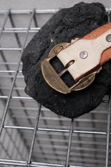 HTC Hollywood Trading Company White Leather Lizard Inlay Stone Studded Belt 美國古董皮件品牌 白色牛皮蜥蜴皮拼接紅寶石鉚釘皮帶