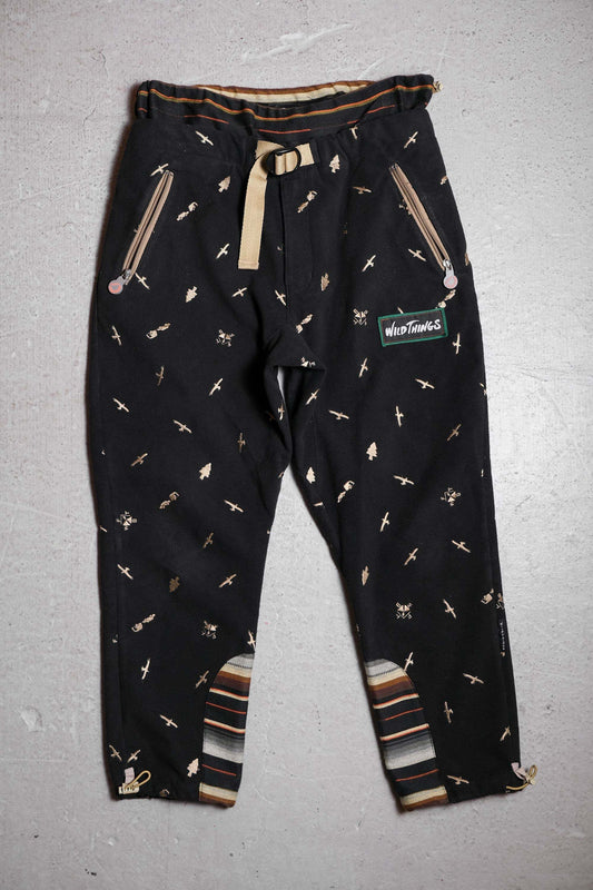 Frapbois x Wildthings Fleece Patch Pants Japanese brand fleece patchwork 9-point pants