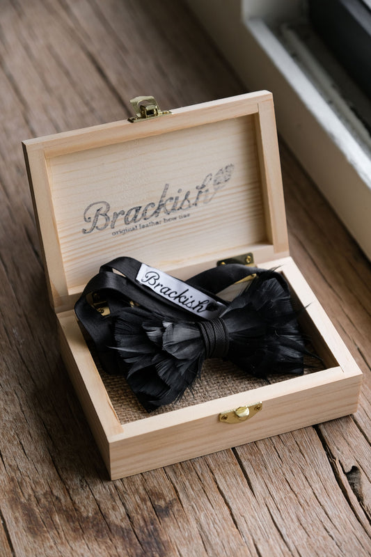 Brackish Black Feather Bow Tie 美國品牌 手工製黑天鵝羽毛領結