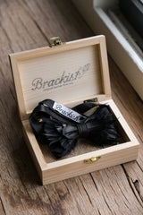 Brackish Black Feather Bow Tie American brand handmade black swan feather bow tie