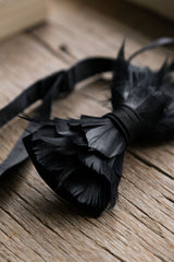 Brackish Black Feather Bow Tie American brand handmade black swan feather bow tie