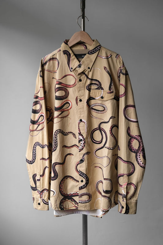 UCONアクロバットフルスネークプリントシャツドイツベルリンデザイナーブランドスネークプリントコットンシャツ