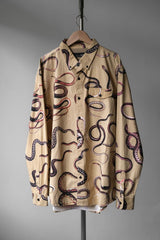 UCONアクロバットフルスネークプリントシャツドイツベルリンデザイナーブランドスネークプリントコットンシャツ