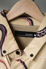 UCONアクロバットフルスネークプリントシャツドイツベルリンデザイナーブランドスネークプリントコットンシャツ