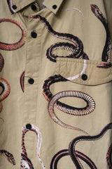 UCONアクロバットフルスネークプリントシャツドイツベルリンデザイナーブランドスネークプリントコットンシャツ