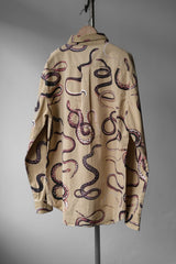 UCONアクロバットフルスネークプリントシャツドイツベルリンデザイナーブランドスネークプリントコットンシャツ