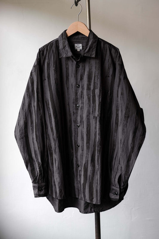 ゴールドブラッシュストライプブロードレギュラーカラービッグシャツ 日本の東洋ブランドのブラッシュストライプシャツ