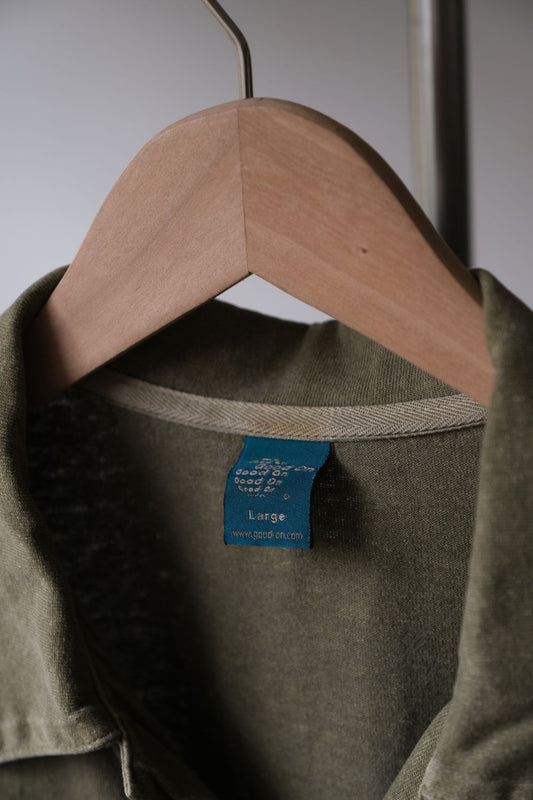 GOOD ON Open Collar Shirt American-made dyed washed jersey open collar shirt