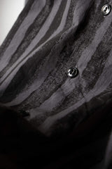 ゴールドブラッシュストライプブロードレギュラーカラービッグシャツ 日本の東洋ブランドのブラッシュストライプシャツ