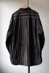 ゴールドブラッシュストライプブロードレギュラーカラービッグシャツ 日本の東洋ブランドのブラッシュストライプシャツ