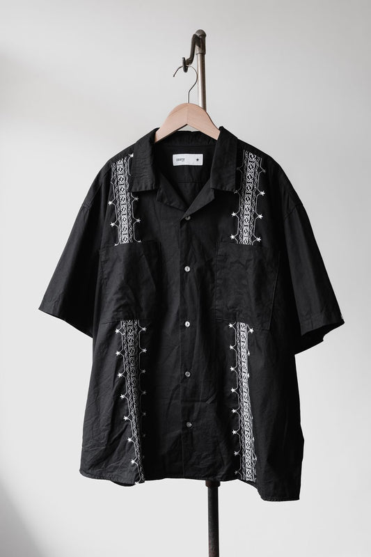 コンバース トーキョー スター柄刺繍キューバシャツ コットン刺繍キューバオープンカラーシャツ