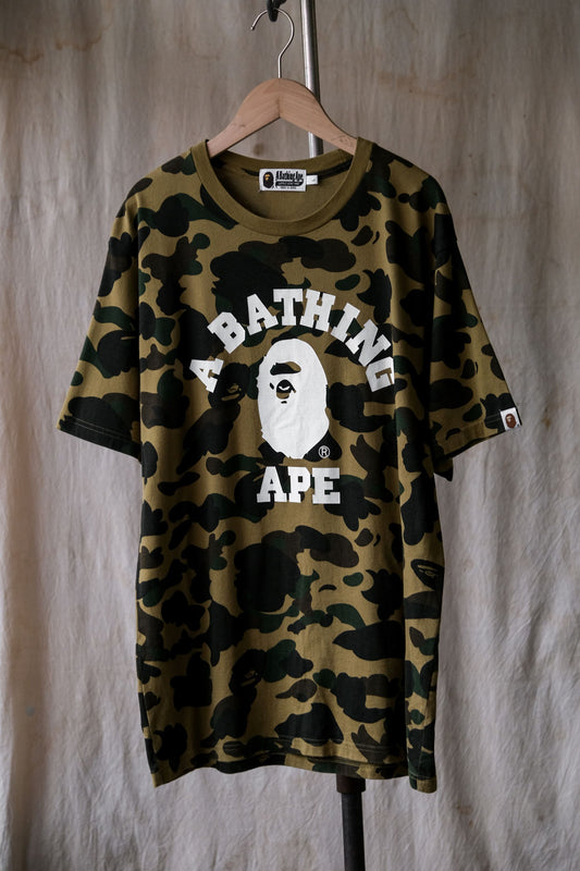A Bathing Ape BAPE 1st Camo College Tee 經典猿人迷彩短踢 日本製