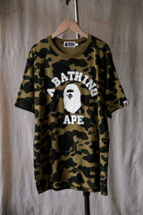 A Bathing Ape BAPE 1st Camo College Tee classic ape camouflage short kick made in Japan