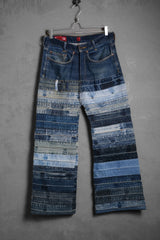 Remake Vintage Multi Patchwork Denim Jeans 古著重製系列 多重拼接闊腿牛仔褲