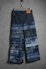 Remake Vintage Multi Patchwork Denim Jeans 古著重製系列 多重拼接闊腿牛仔褲