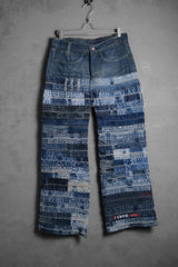 Remake Vintage Multi Patchwork Denim Jeans 古著重製系列 多重拼接闊腿牛仔褲