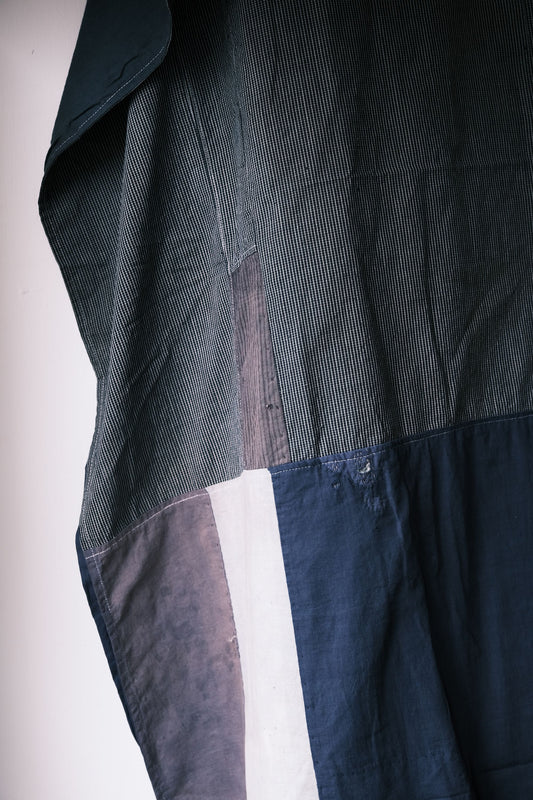 Faded Indigo Dyed Fabric Patchwork Cloth
