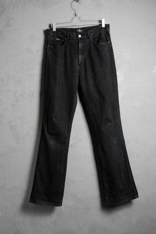 カルバン・クライン ジーンズ ヴィンテージ ブラック デニム ブーツカット ジーンズ