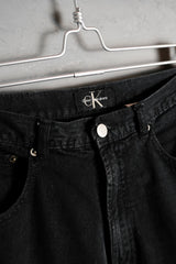 カルバン・クライン ジーンズ ヴィンテージ ブラック デニム ブーツカット ジーンズ