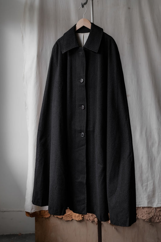 Vintage Wool Long Poncho Coat