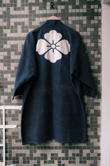 Vintage Indigo Dyed Seal Hanten 古布 筒描 半纏
