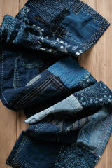 Japanese Multi-Panel Sashiko Vintage Boro Fabric 多重拼接刺子繡古布