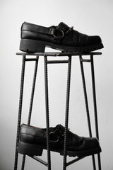 US UTOPIA SHOES チェーンストラップレザーシューズ 真鍮チェーンストラップスクエアトゥレザーシューズ