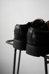 US UTOPIA SHOES チェーンストラップレザーシューズ 真鍮チェーンストラップスクエアトゥレザーシューズ