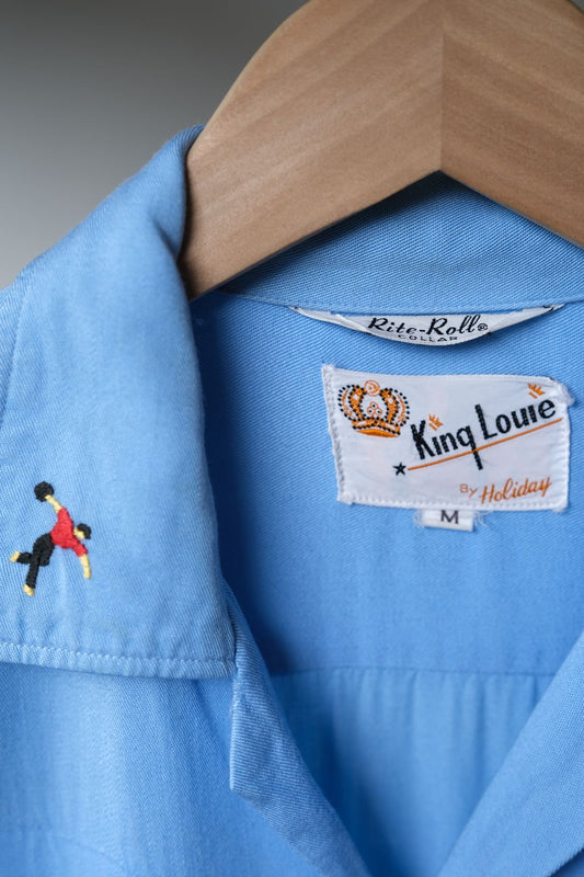 1950's "King Louie" Rayon Gabardine Bowling Shirt 50s vintage rayon gabardine bowling shirt
