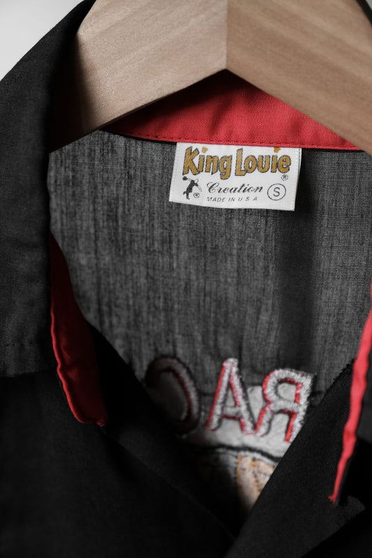 1970's "King Louie" Polyester/Cotton Embroidered Bowling Shirt 70s vintage bowling shirt embroidery