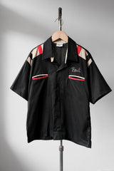 1980's "King Louie" Polyester Bowling Shirt (Chain Stitch & Print) 80s vintage bowling shirt chain embroidery / print