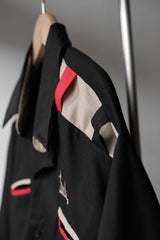 1980's "King Louie" Polyester Bowling Shirt (Chain Stitch & Print) 80s vintage bowling shirt chain embroidery / print